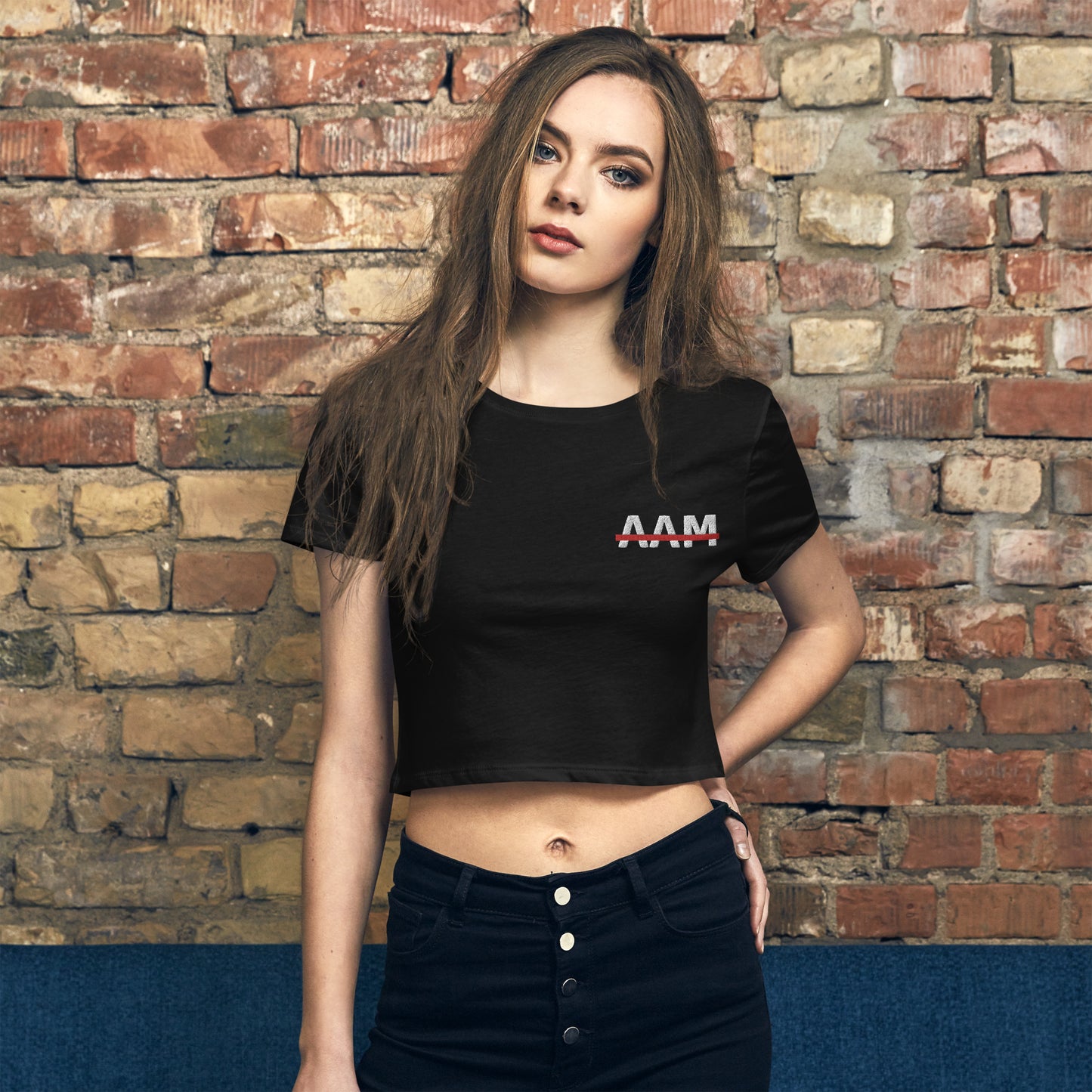 AAM Embroidered Women’s Crop Tee