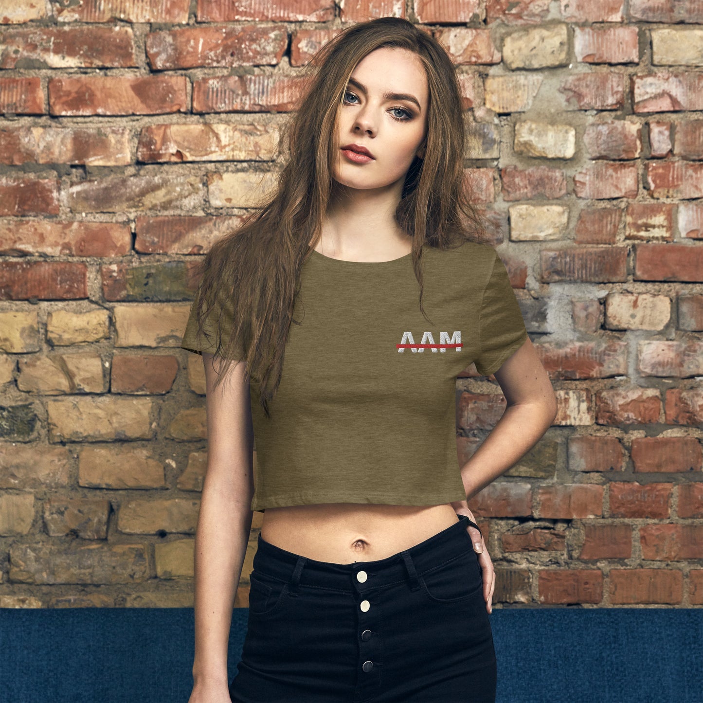 AAM Embroidered Women’s Crop Tee